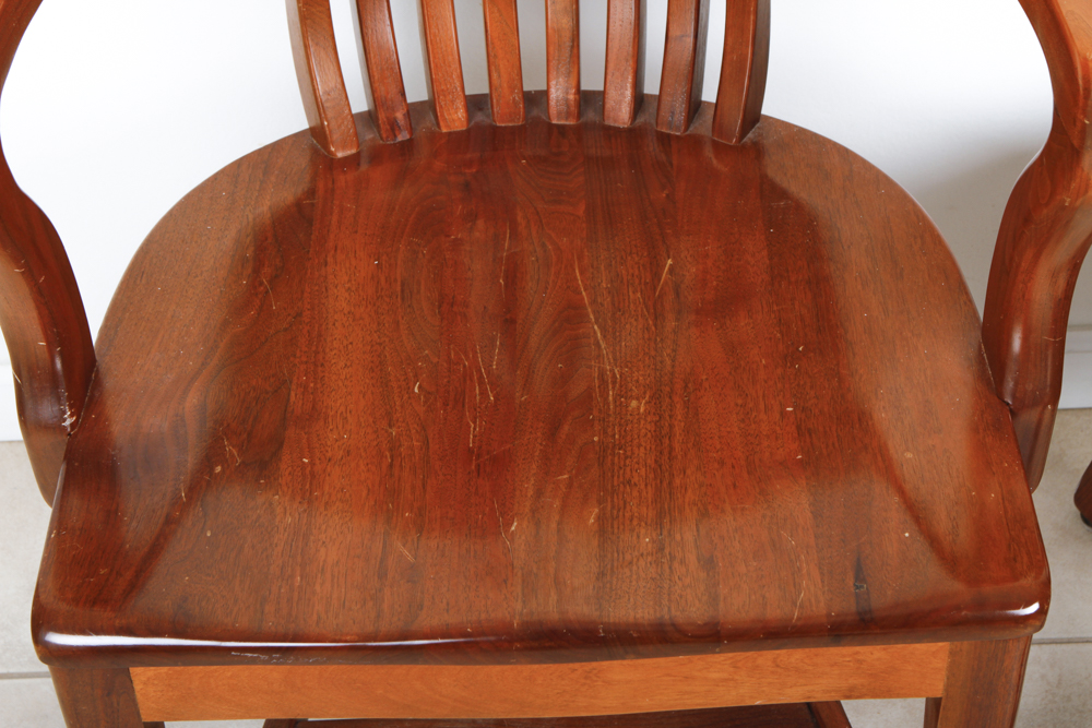Pair of Vintage Taylor Chair Co. Oak Library Chairs