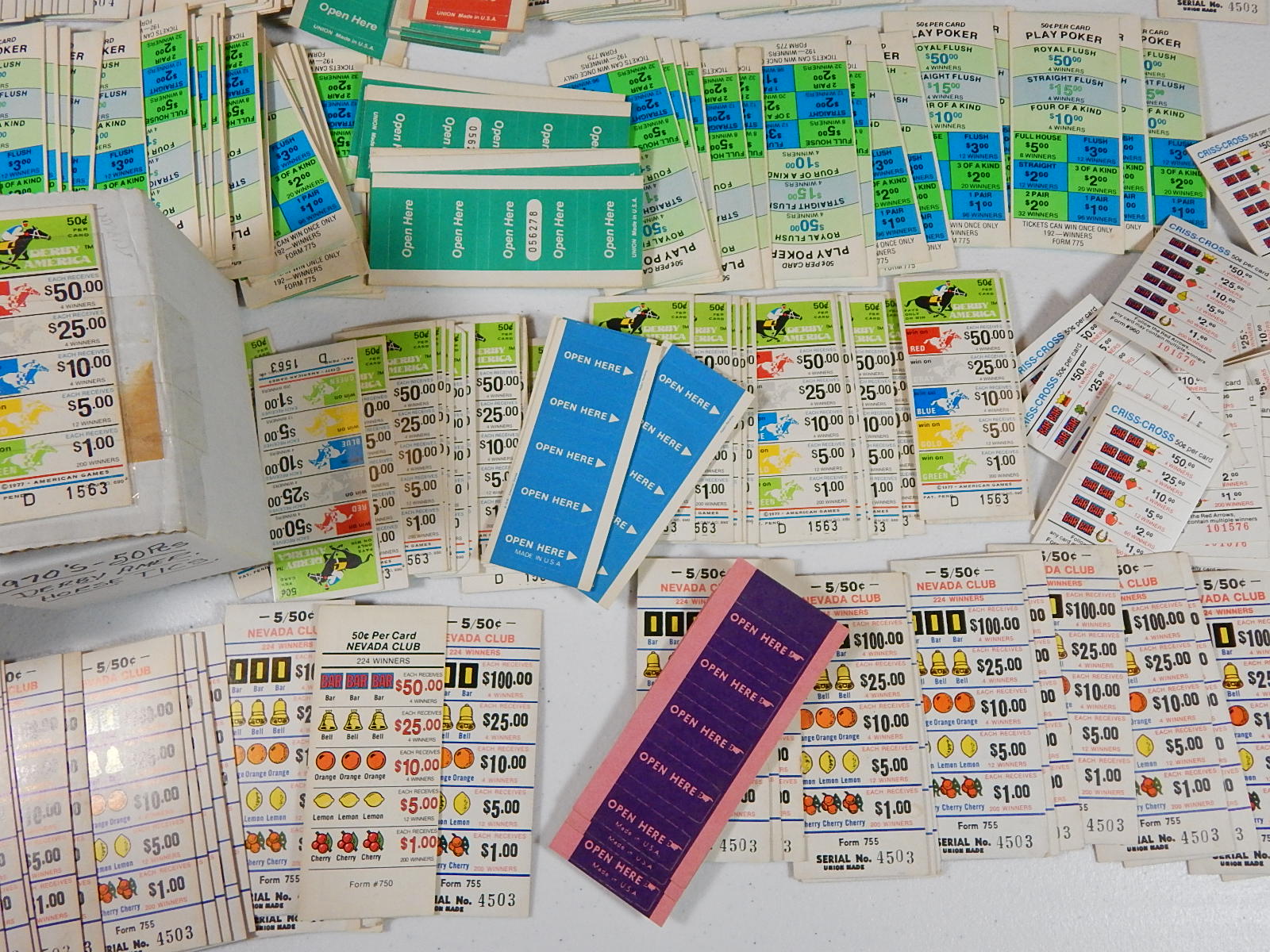 Large Lot of Vintage Tear Off Tickets