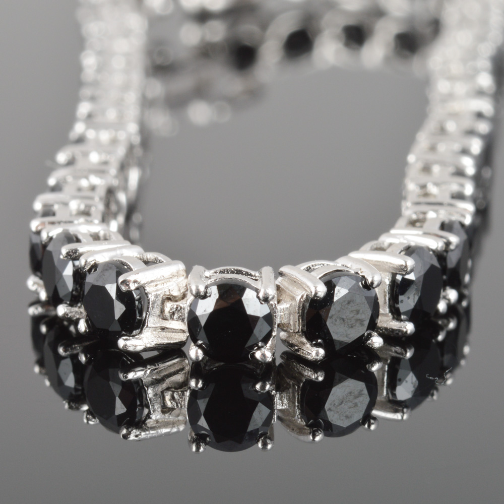 Sterling Silver Onyx Tennis Bracelet