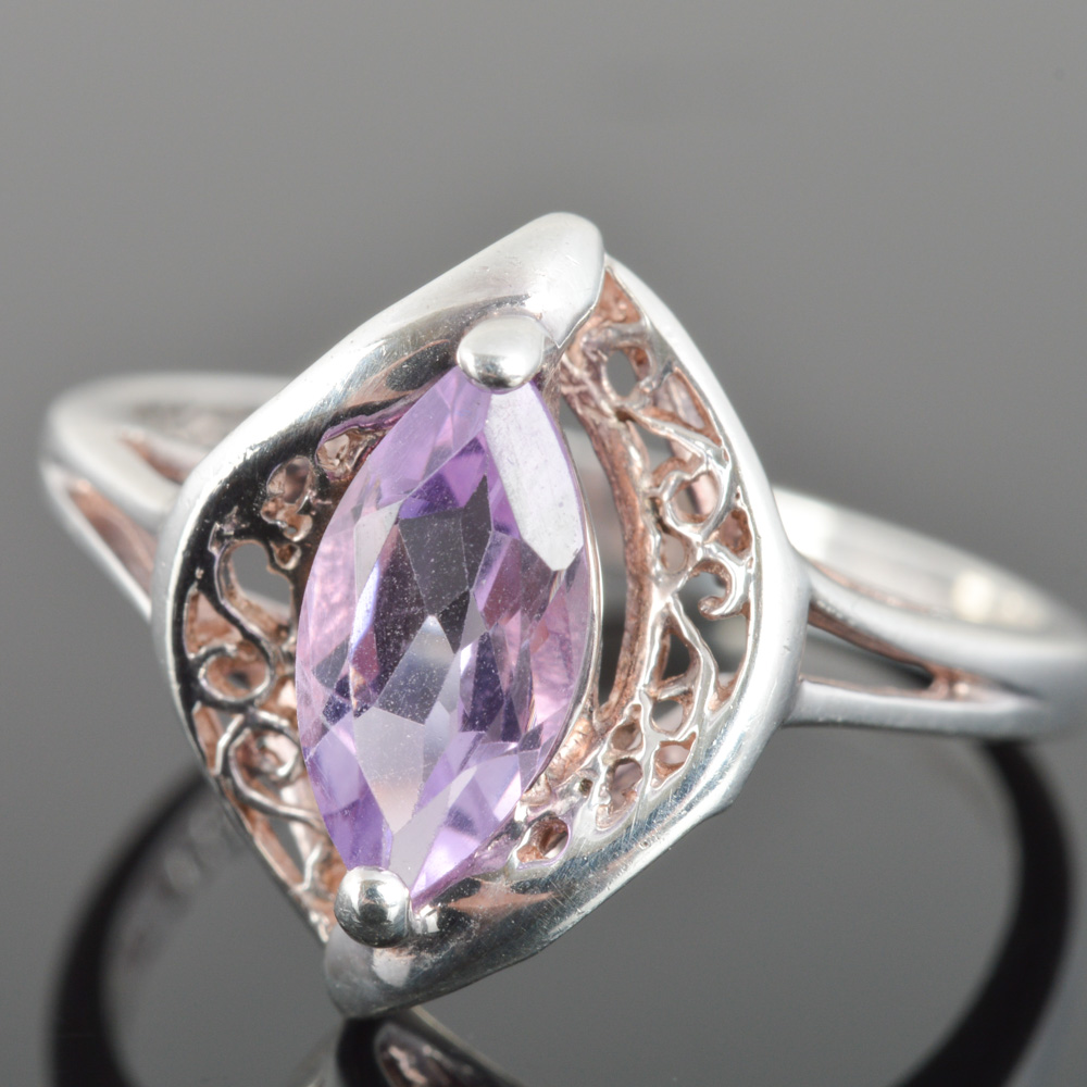 Sterling Silver Amethyst Ring by Avon