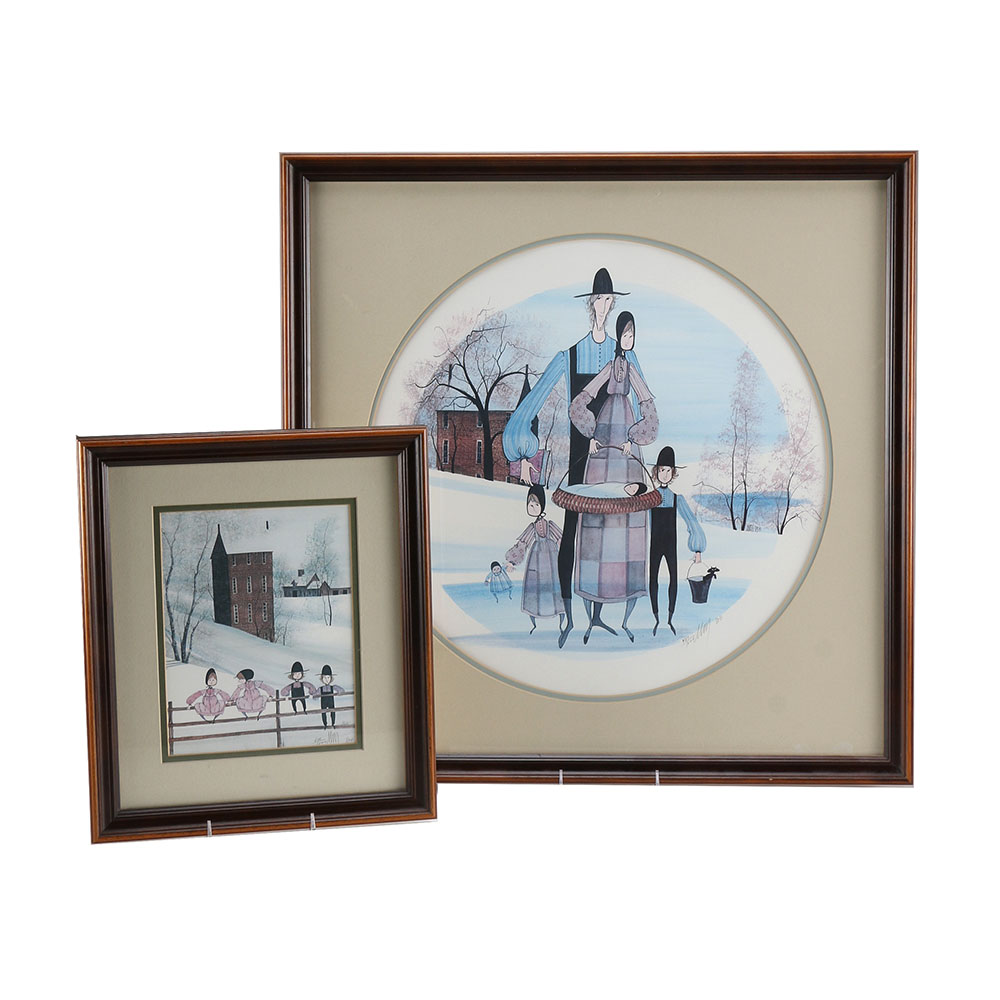 Pair of P. Buckley Moss Offset Lithographs