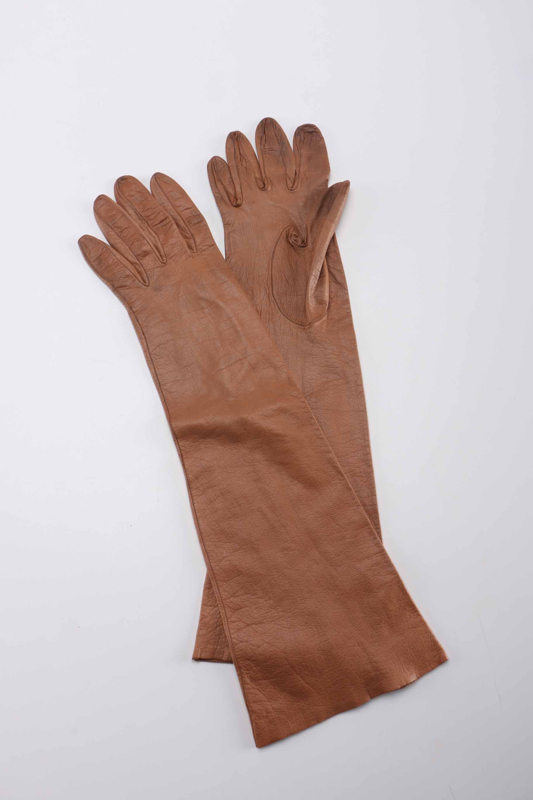 Vintage Elbow Length Leather Gloves