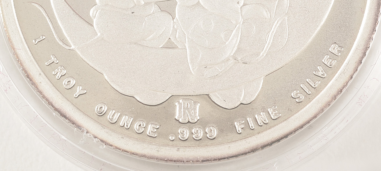 1989 Disney "Yours Forever" One Troy Ounce Silver Bullion Medal