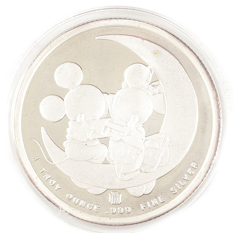 1989 Disney "Yours Forever" One Troy Ounce Silver Bullion Medal