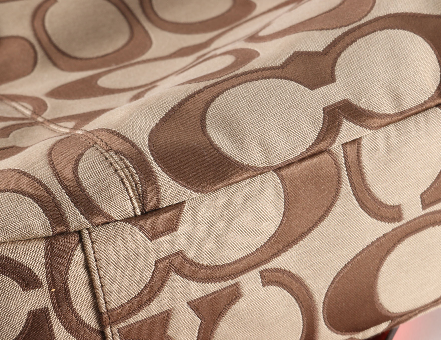 Orange Trim Coach Handbag with Wallet