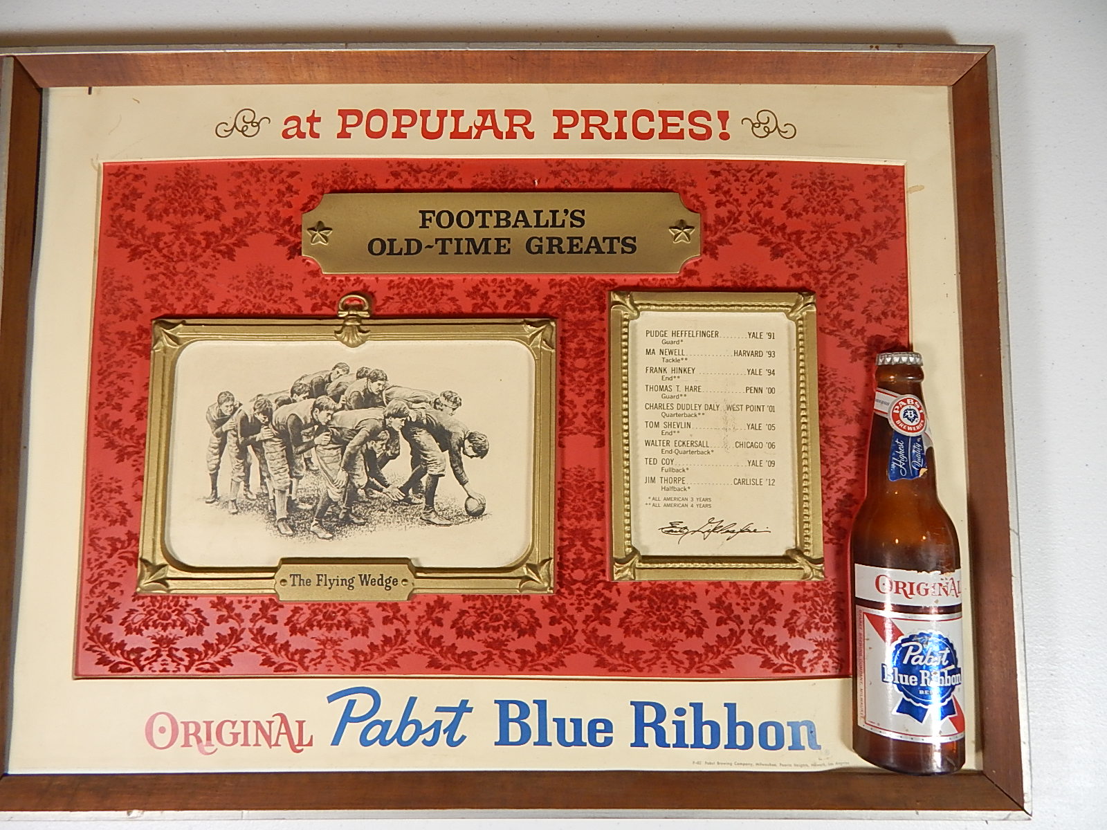 Vintage Plastic Pabst Blue Ribbon Beer Advertising Signs