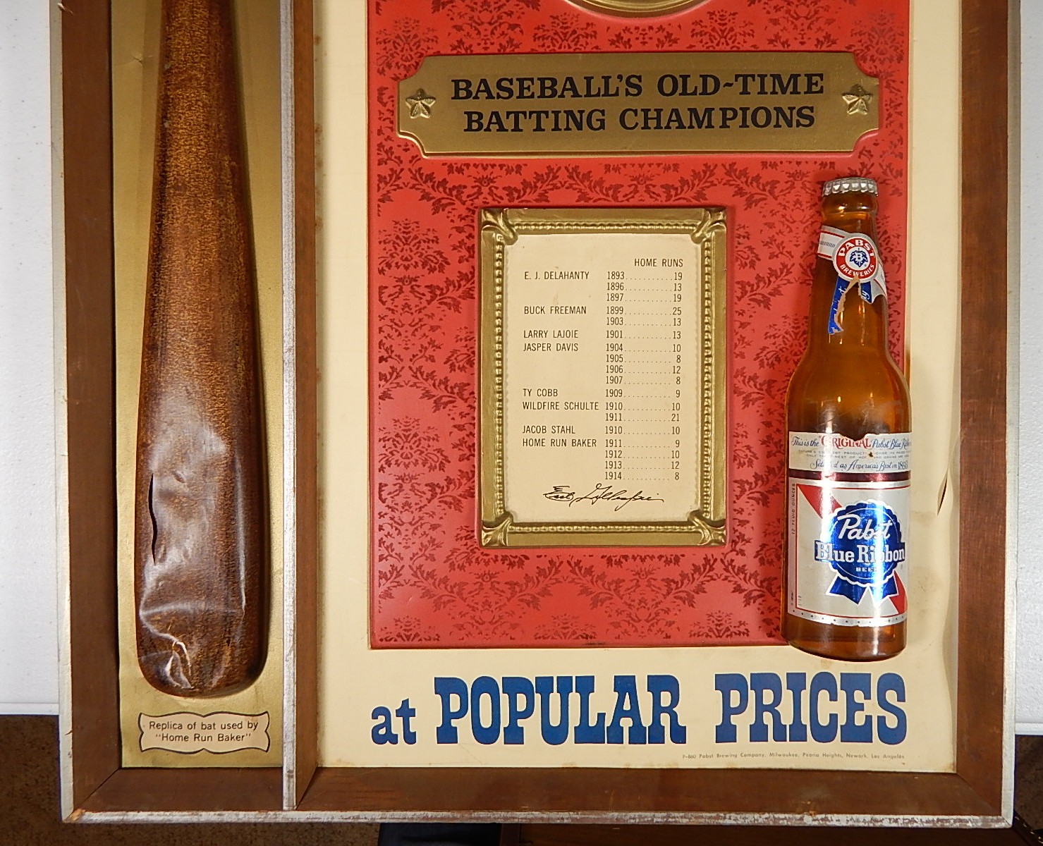 Vintage Plastic Pabst Blue Ribbon Beer Advertising Signs