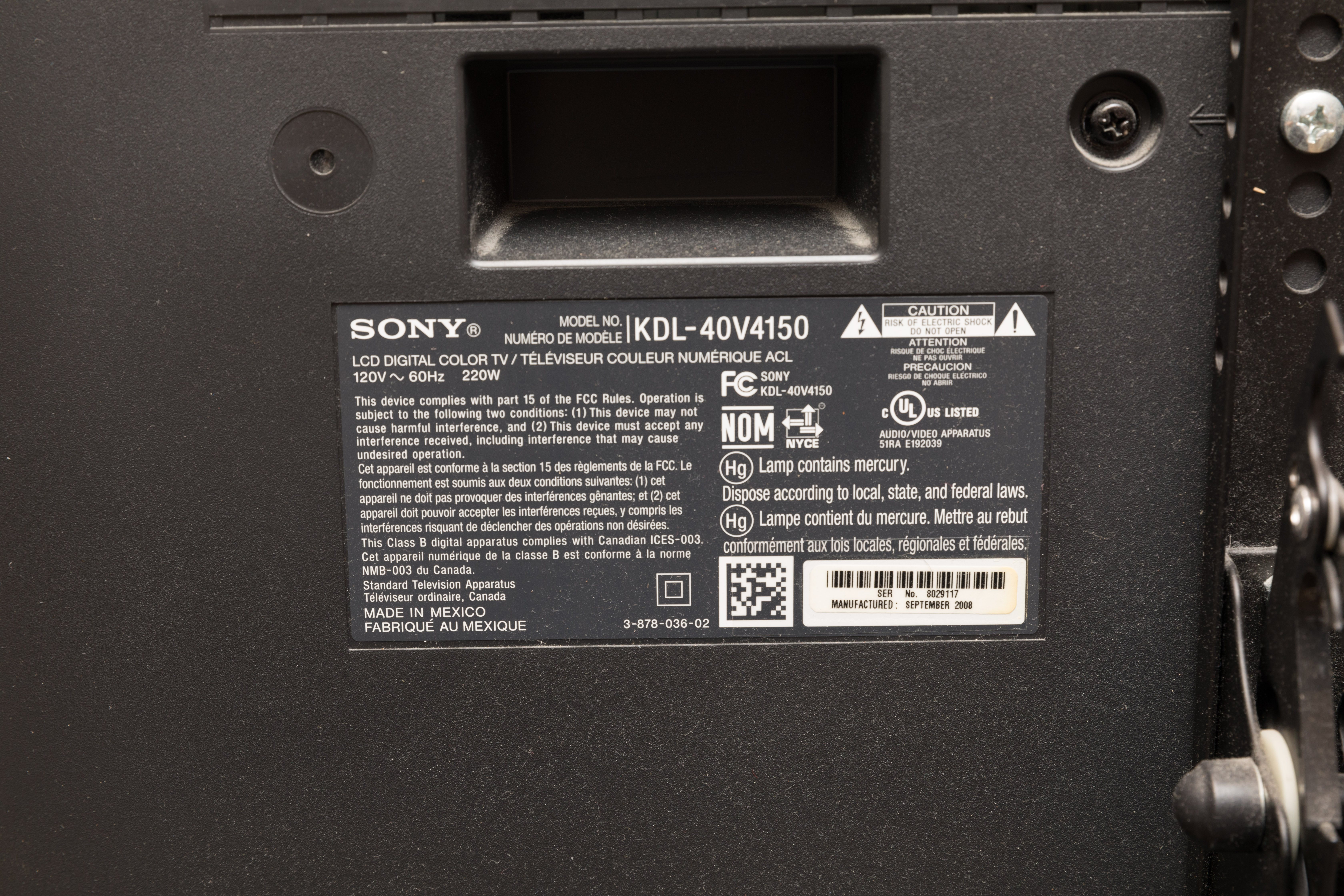 Sony Bravia LCD Color Television