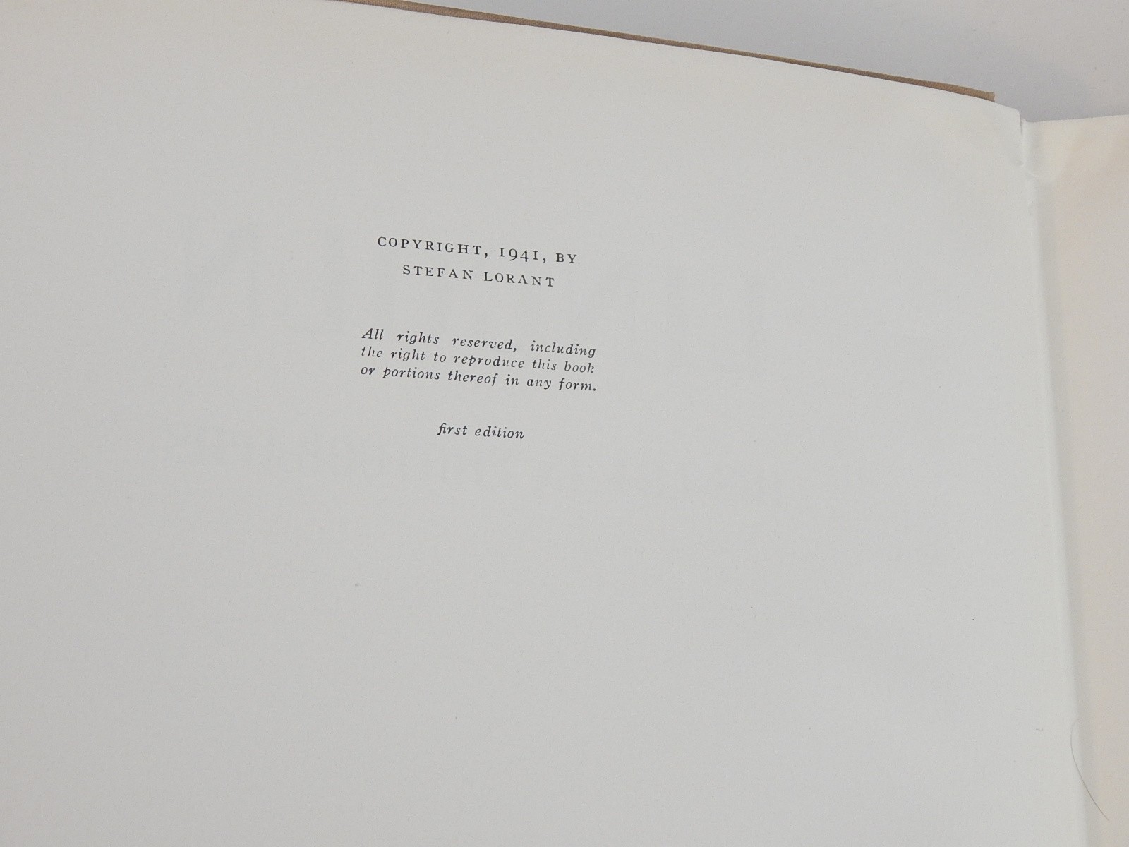 1941 First Edition "Lincoln His Life in Photographs"