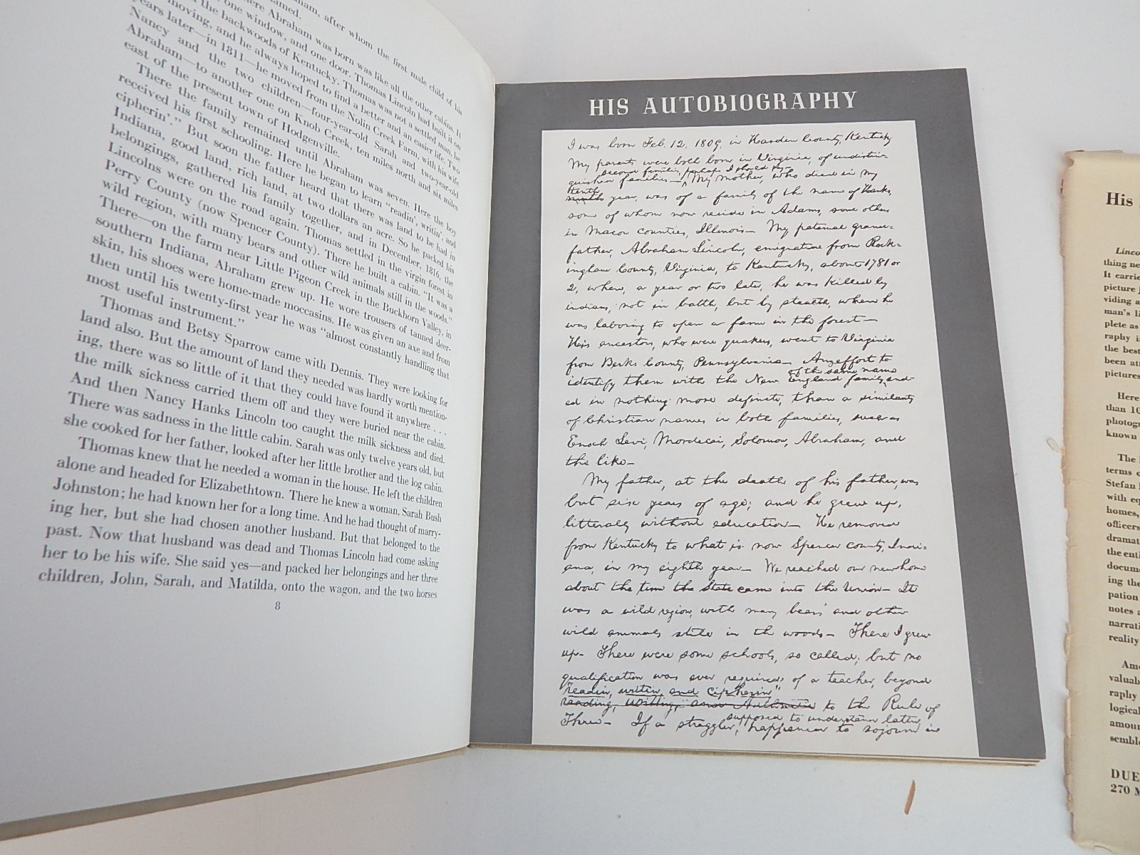 1941 First Edition "Lincoln His Life in Photographs"