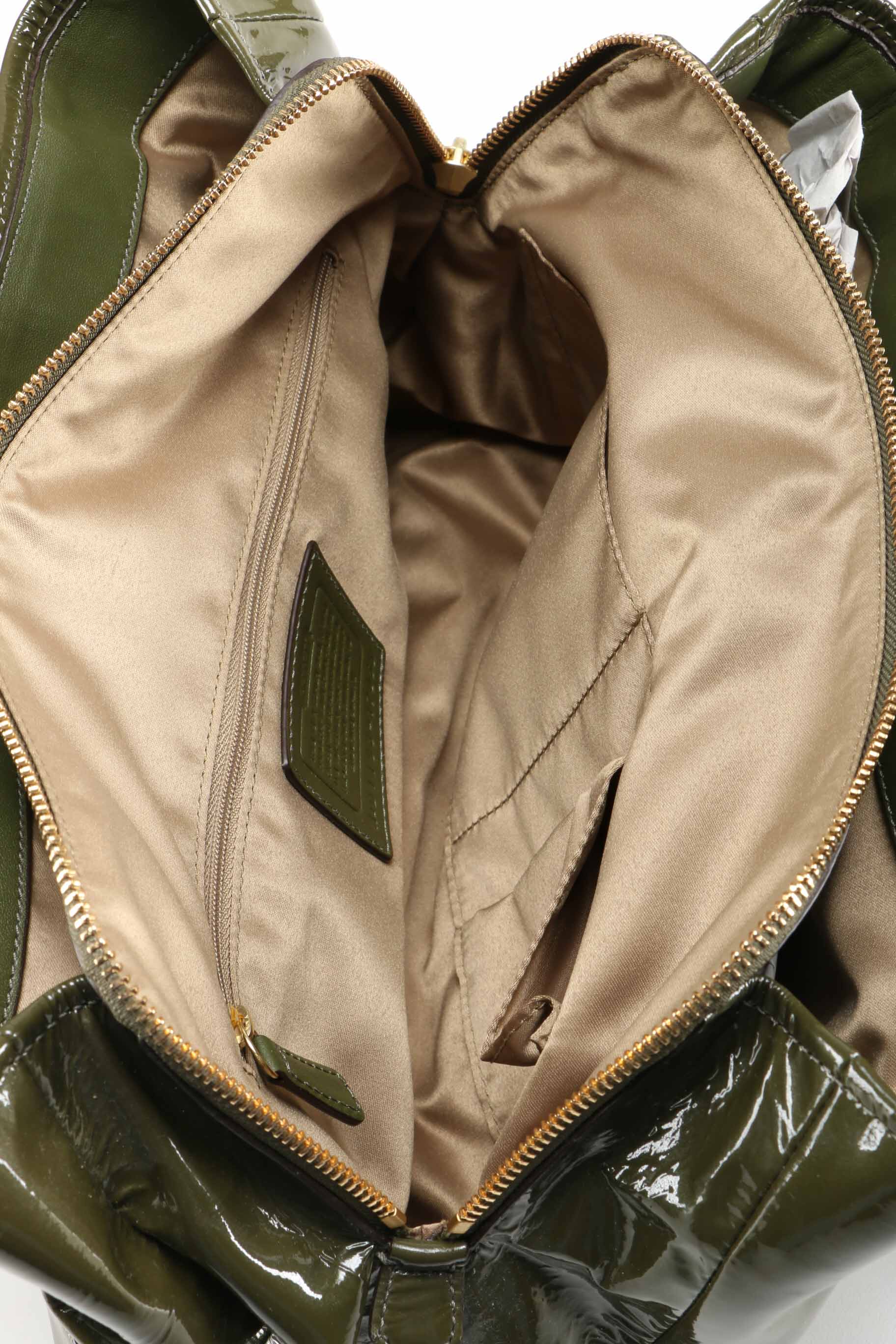 Coach "Chelsea" Green Patent Leather Jayden Carryall Purse