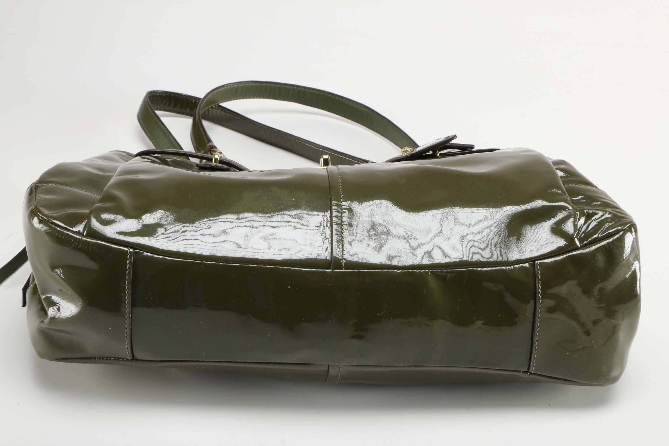 Coach "Chelsea" Green Patent Leather Jayden Carryall Purse