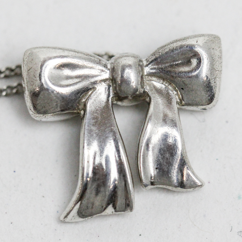 Tiffany & Co. Sterling Silver Bow Necklace