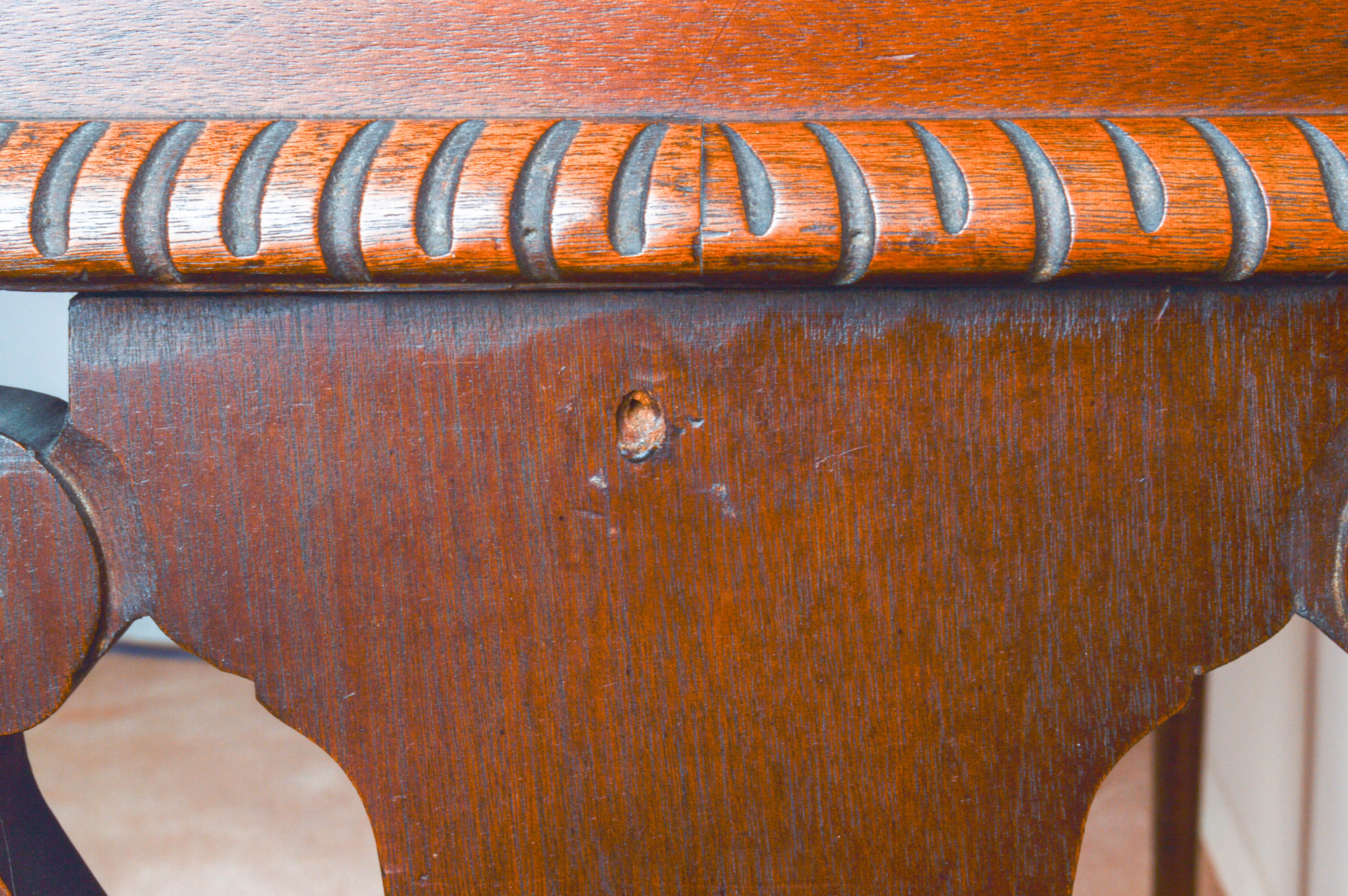 Antique Mahogany Trestle Base Spinet Desk