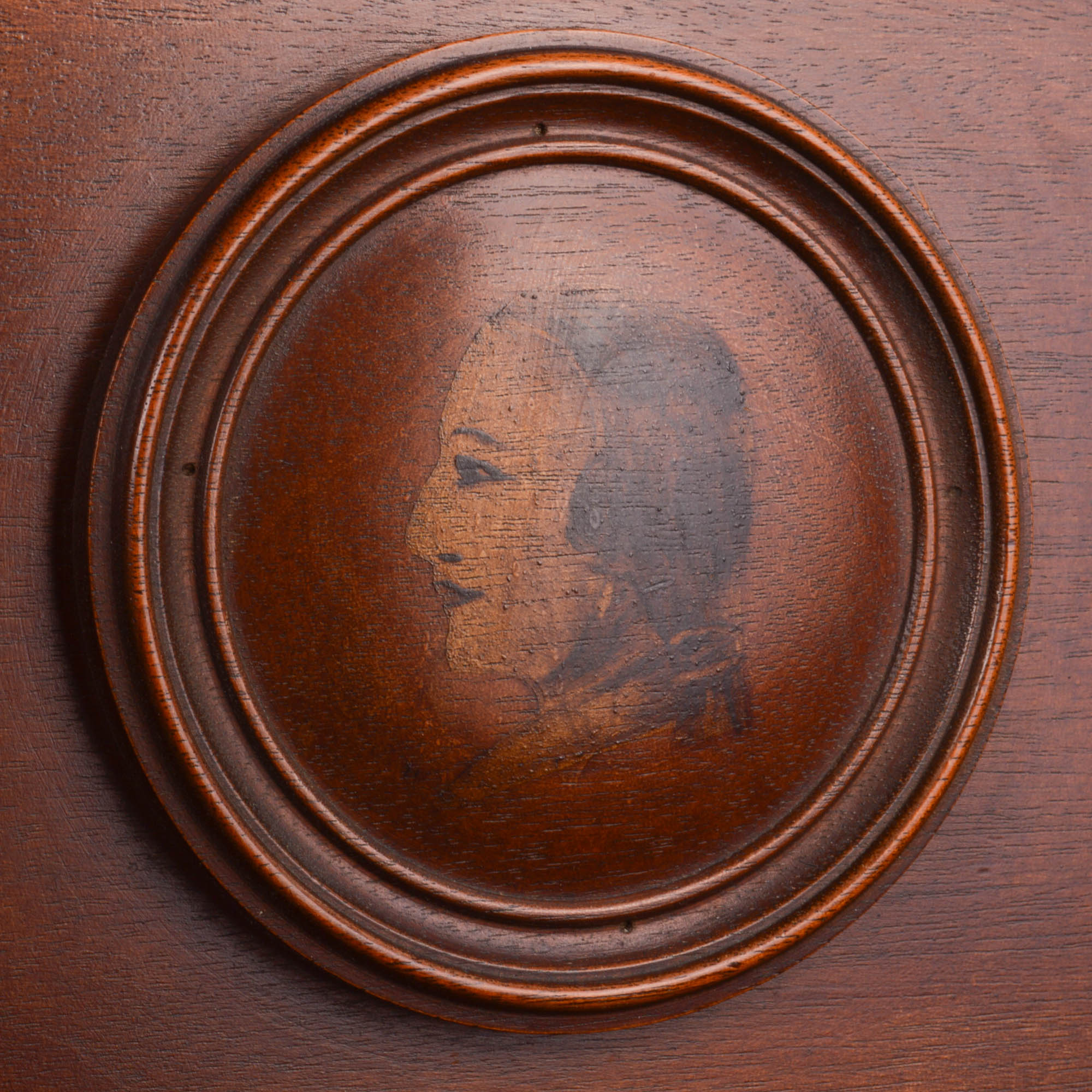 Antique Mahogany Trestle Base Spinet Desk