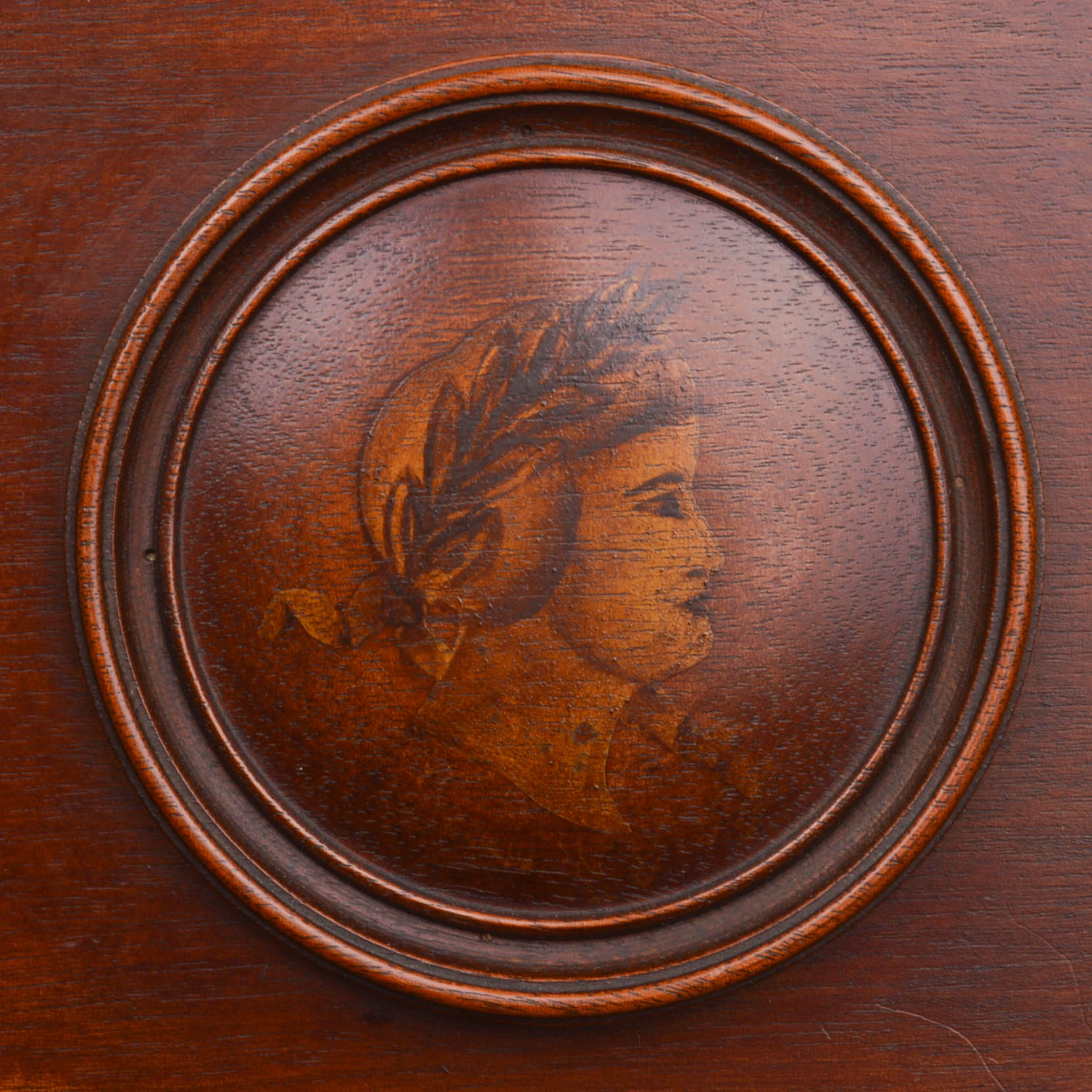 Antique Mahogany Trestle Base Spinet Desk