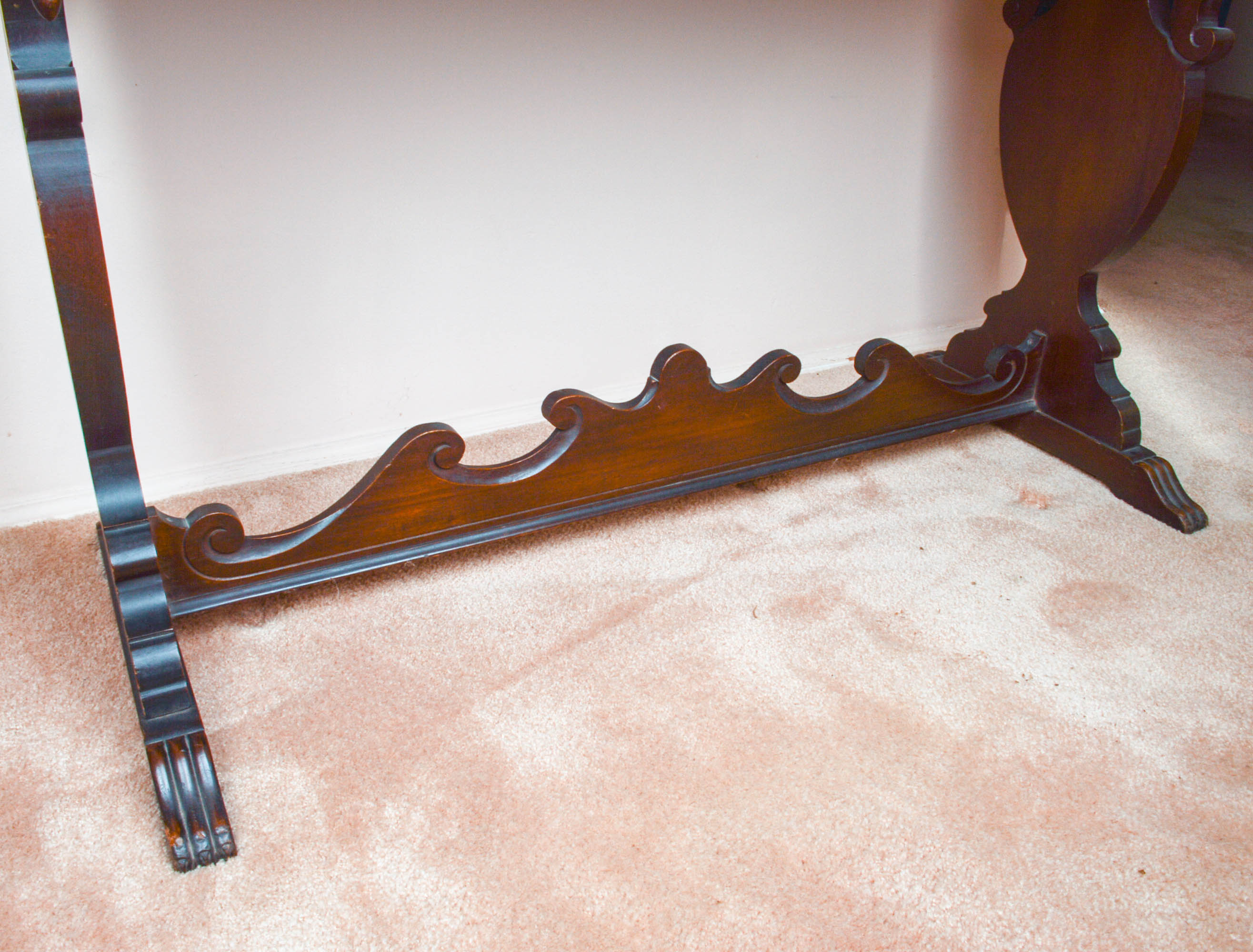 Antique Mahogany Trestle Base Spinet Desk