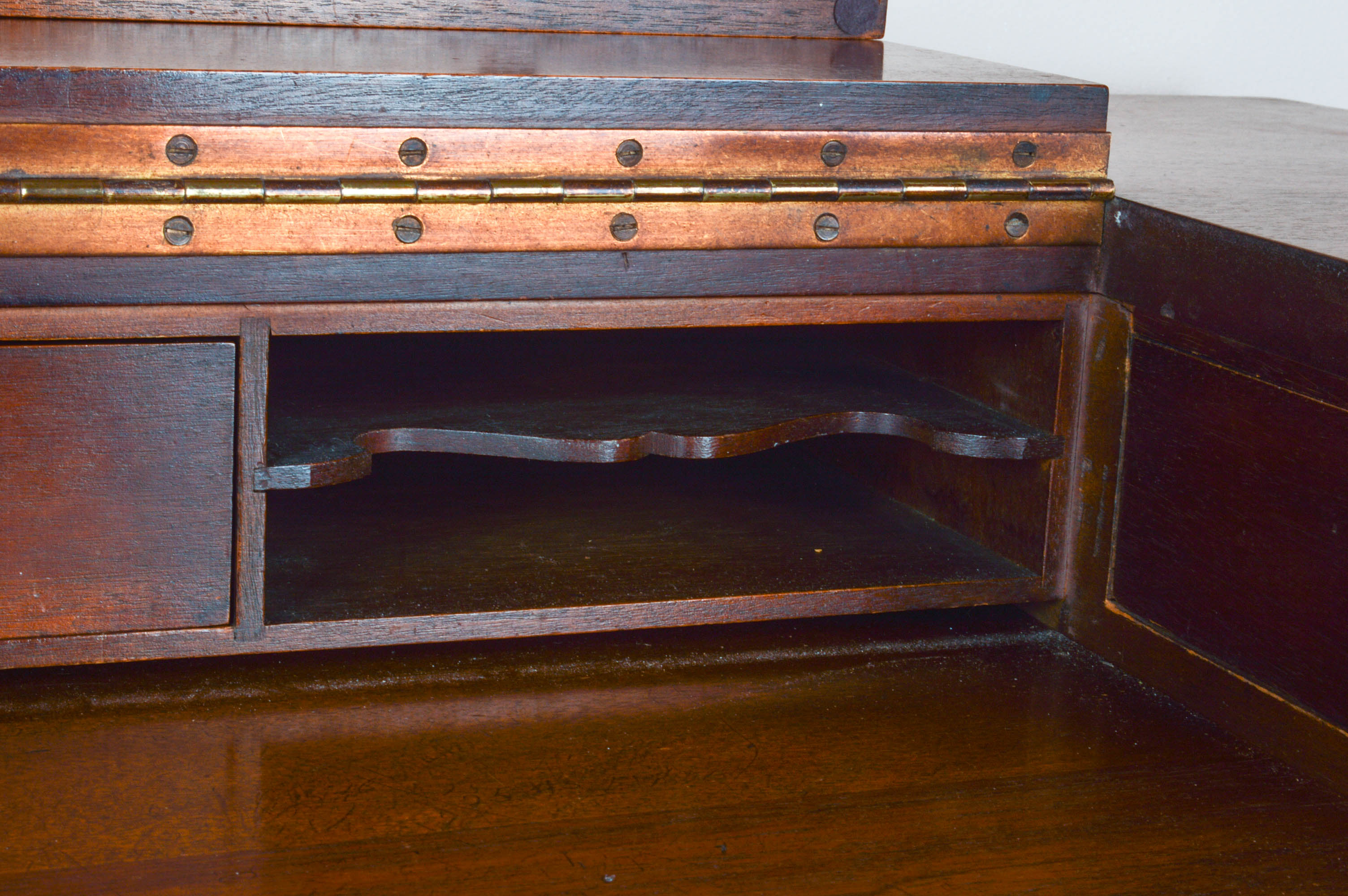 Antique Mahogany Trestle Base Spinet Desk
