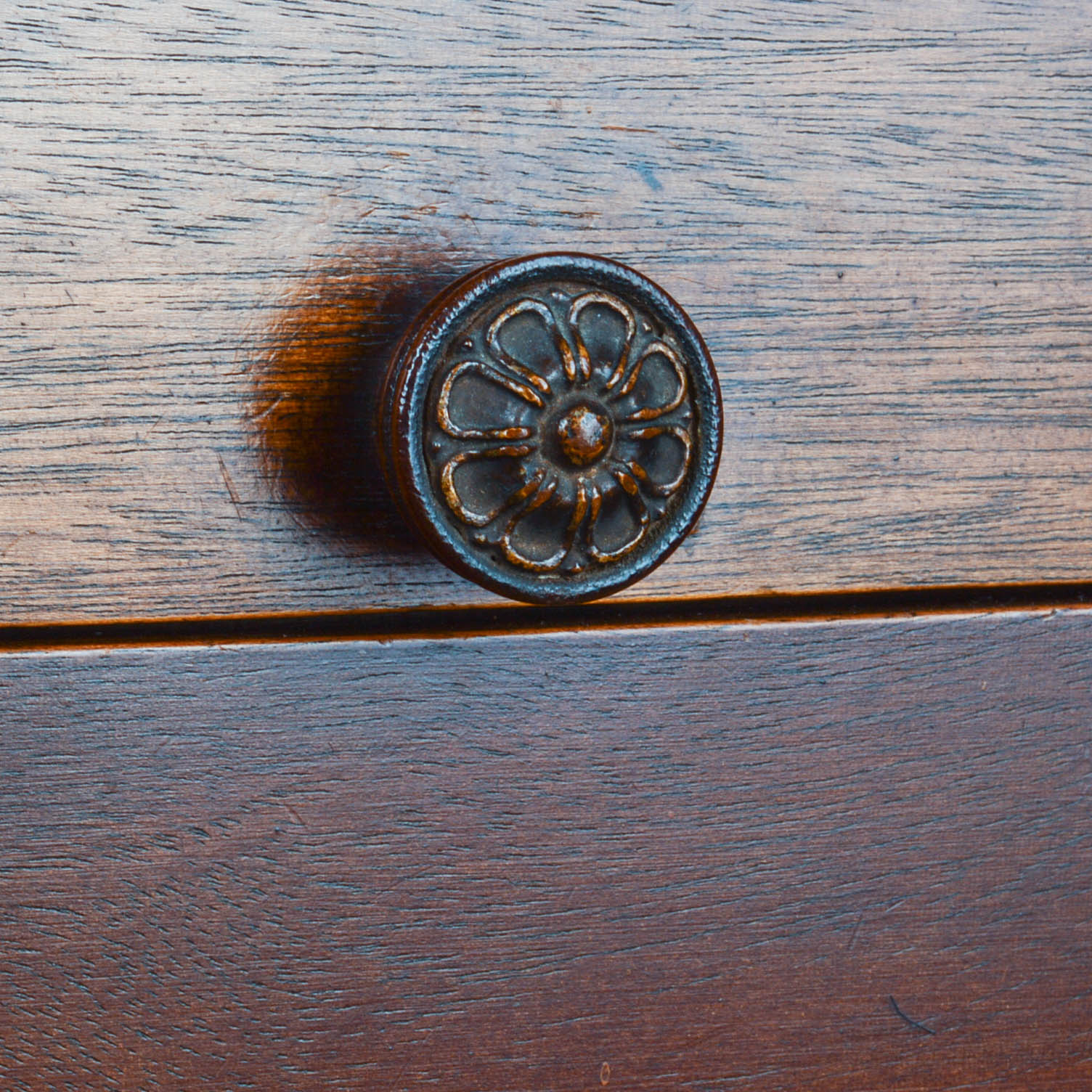 Antique Mahogany Trestle Base Spinet Desk