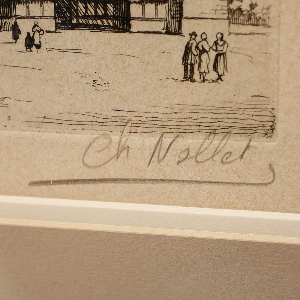 Charles Nollet Etching "Reims, la Cathédrale"