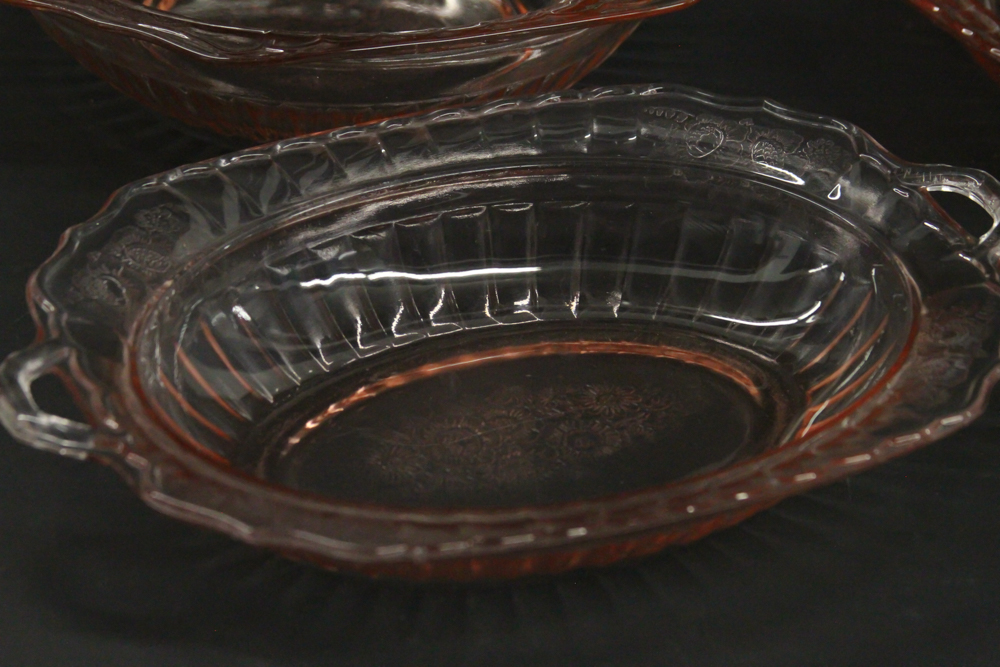 Pink "Mayfair Open Rose" Depression Glass