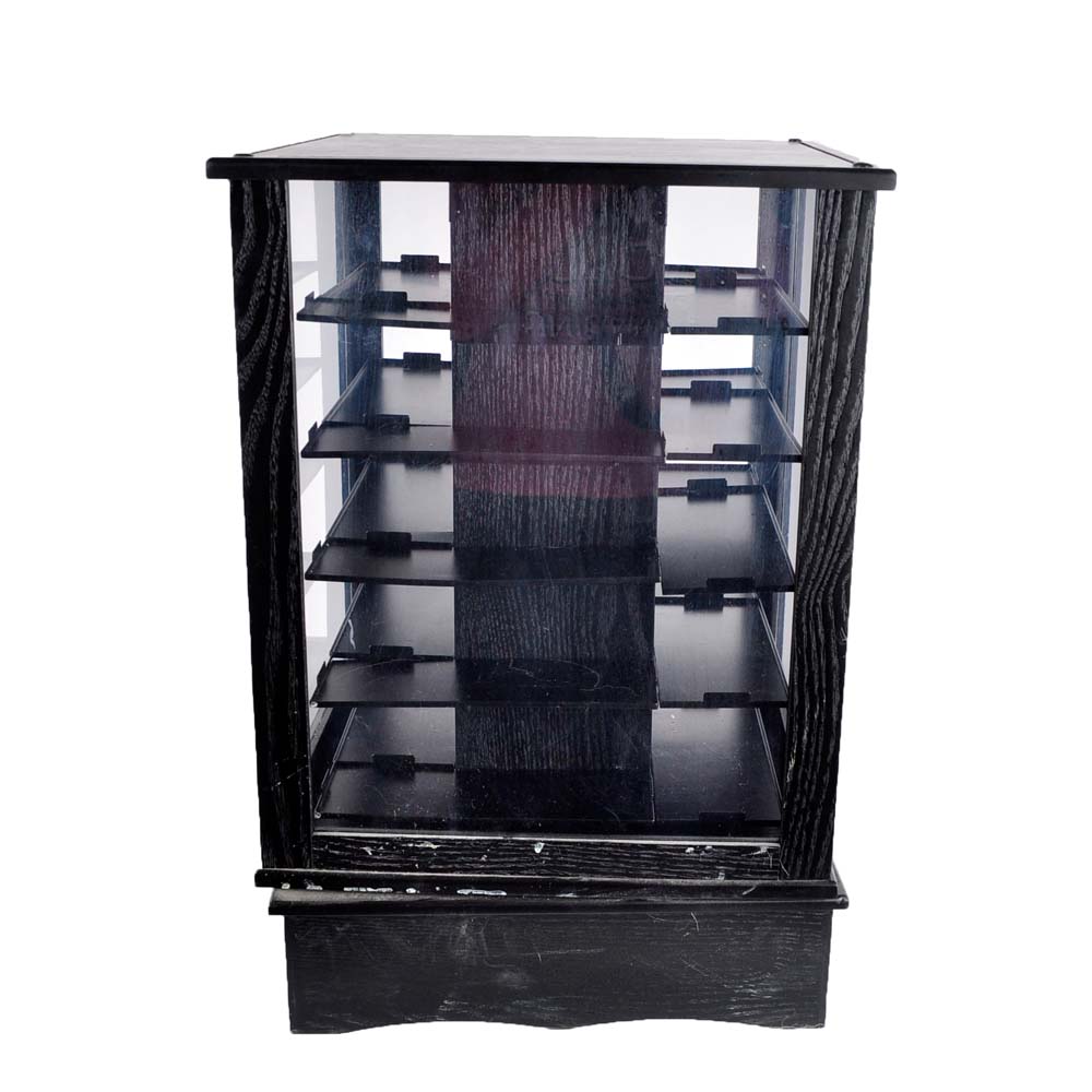 Revolving Wood and Plexiglass Display Cabinet