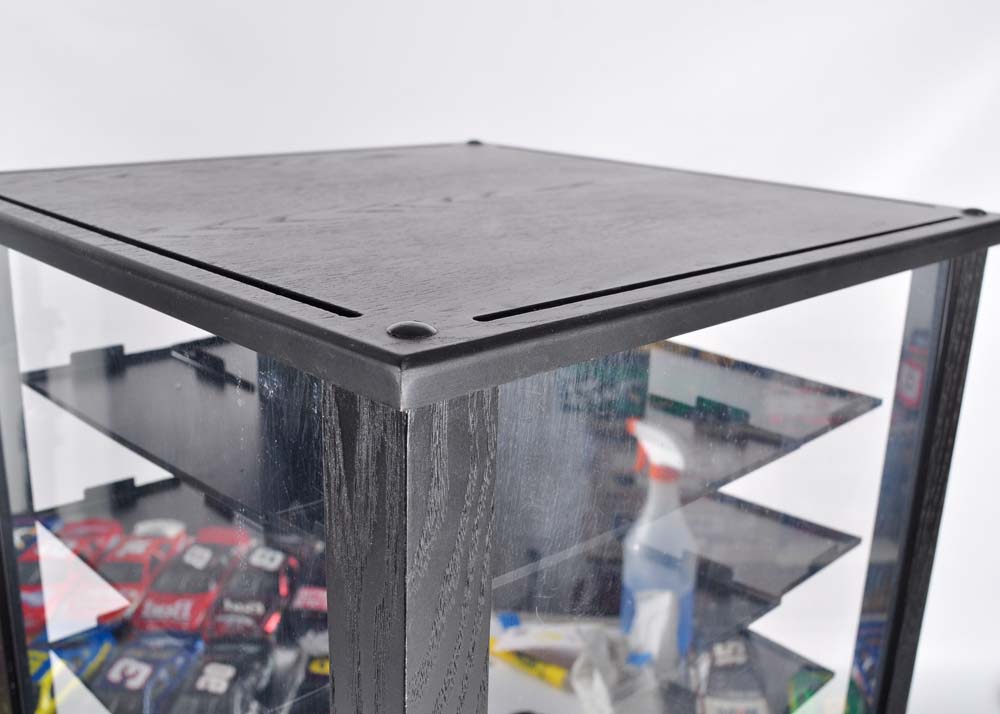 Revolving Wood and Plexiglass Display Cabinet