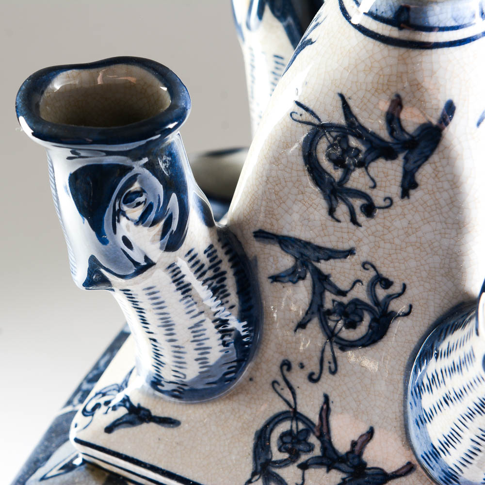 Vintage Faience-Glazed Tulipiere Vase