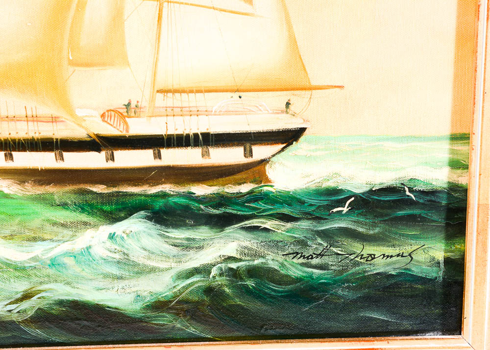 Matt Thomas Seascape Oil Painting on Stretched Canvas