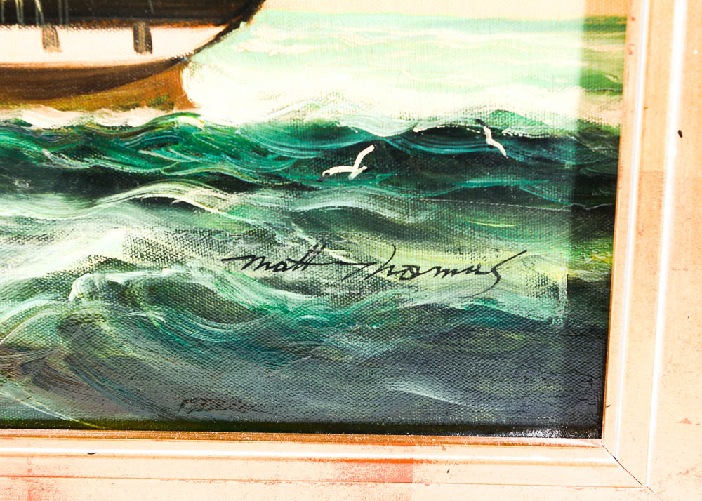 Matt Thomas Seascape Oil Painting on Stretched Canvas