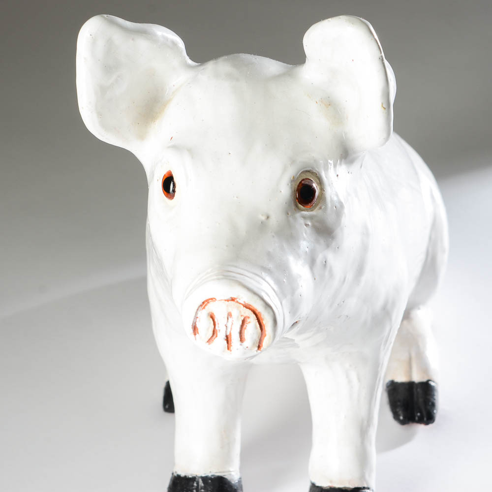Reproduction Bavent Hand-Painted Pottery Pig Figurine