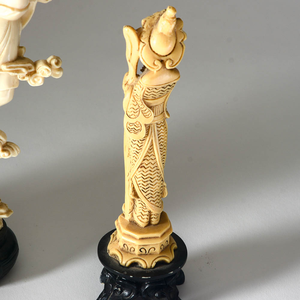 Chinese Chang'e Moon Goddess and Chinoiserie Figurines