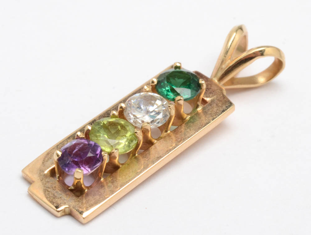 Vintage 10K Yellow Gold "Mother's" Ring and Pendant