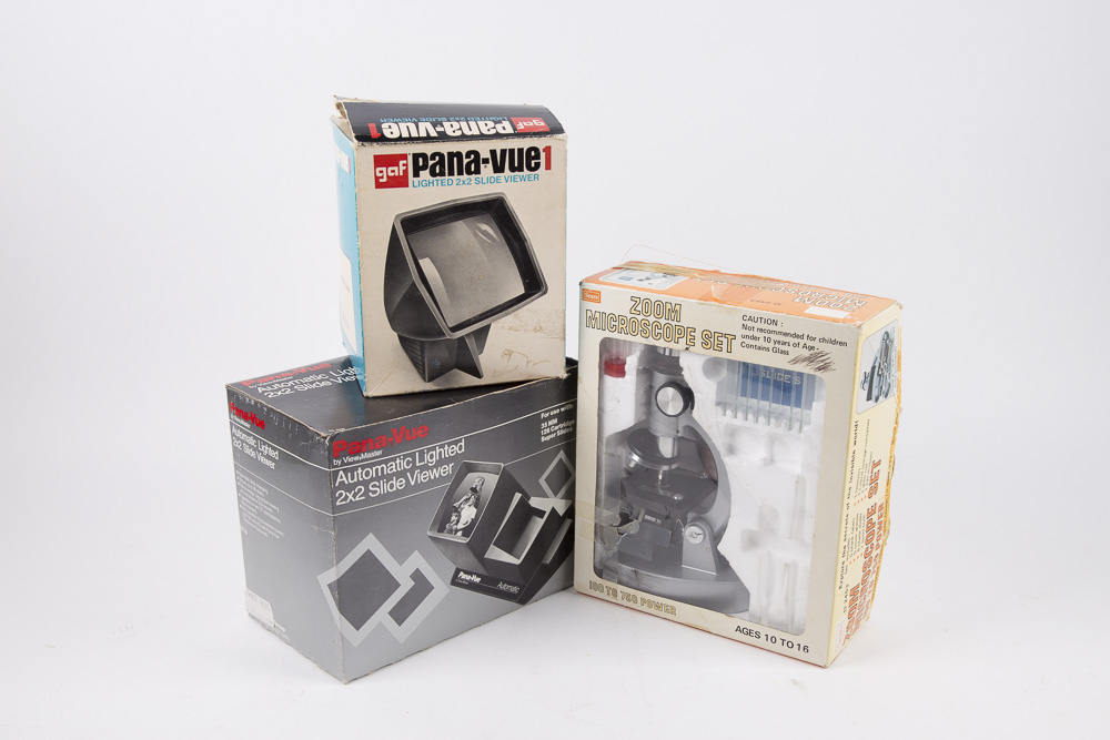 Vintage Slide Viewers and Microscope