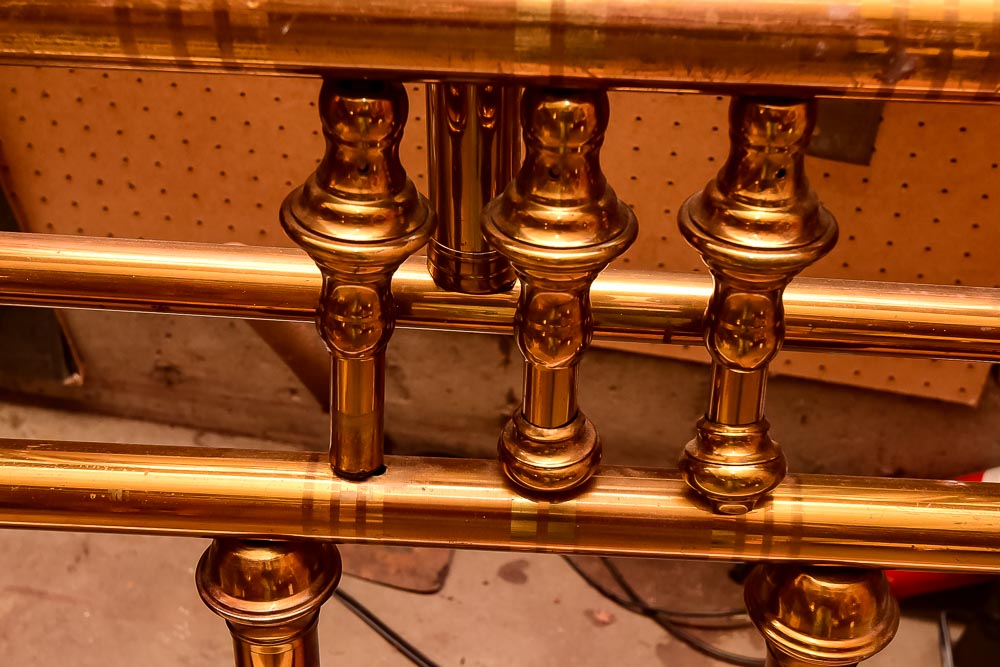 Full Bed with Brass-Plated Headboard and Footboard