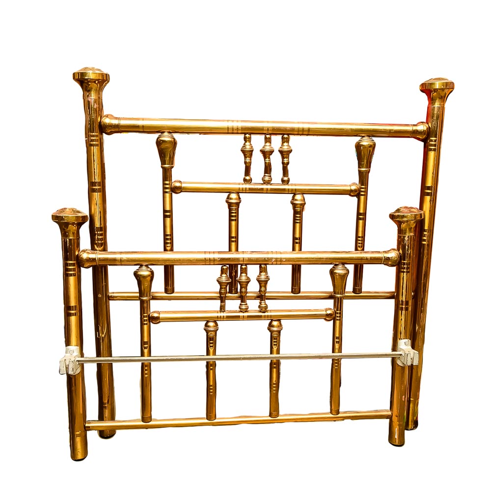Full Bed with Brass-Plated Headboard and Footboard