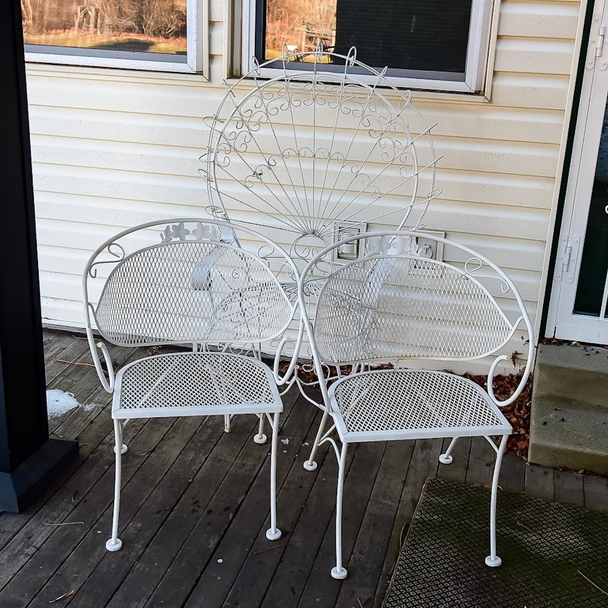 White Metal Patio Chairs