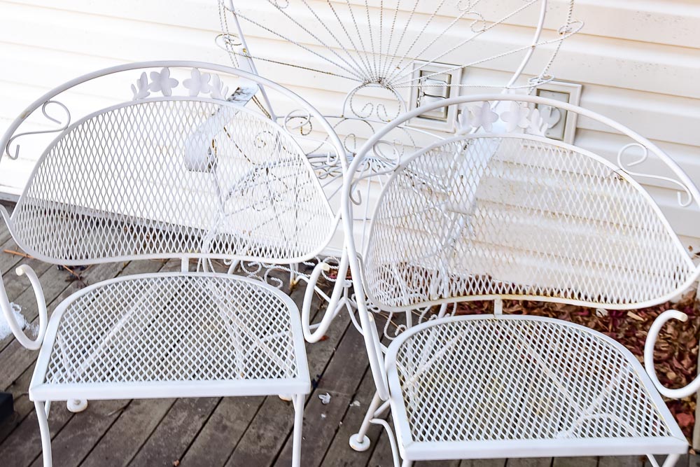 White Metal Patio Chairs