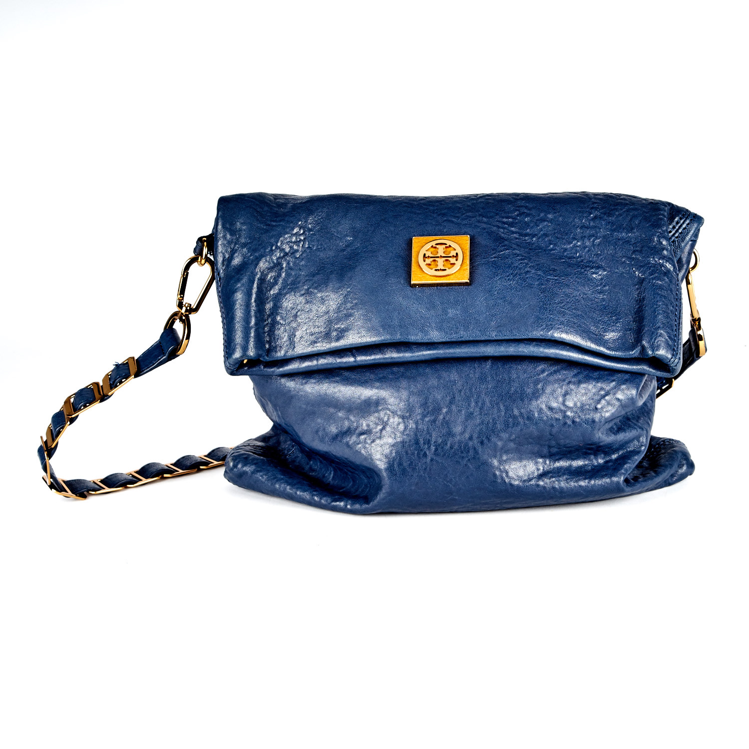 Navy Tory Burch Purse with Dust Cover