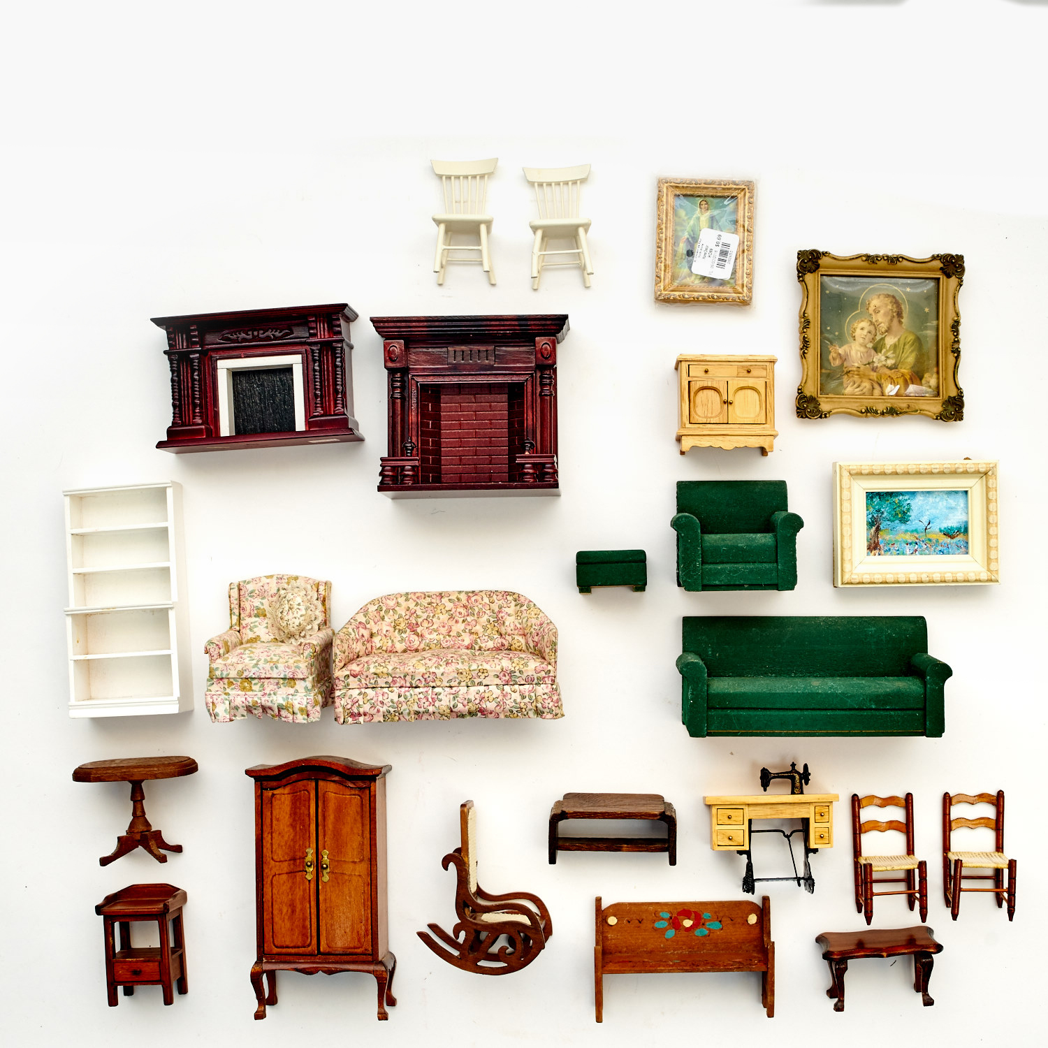 Collection of Vintage Doll House Furniture