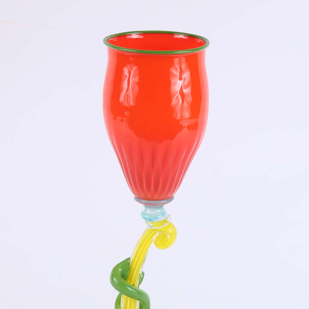 Bill Akers Art Glass Goblet