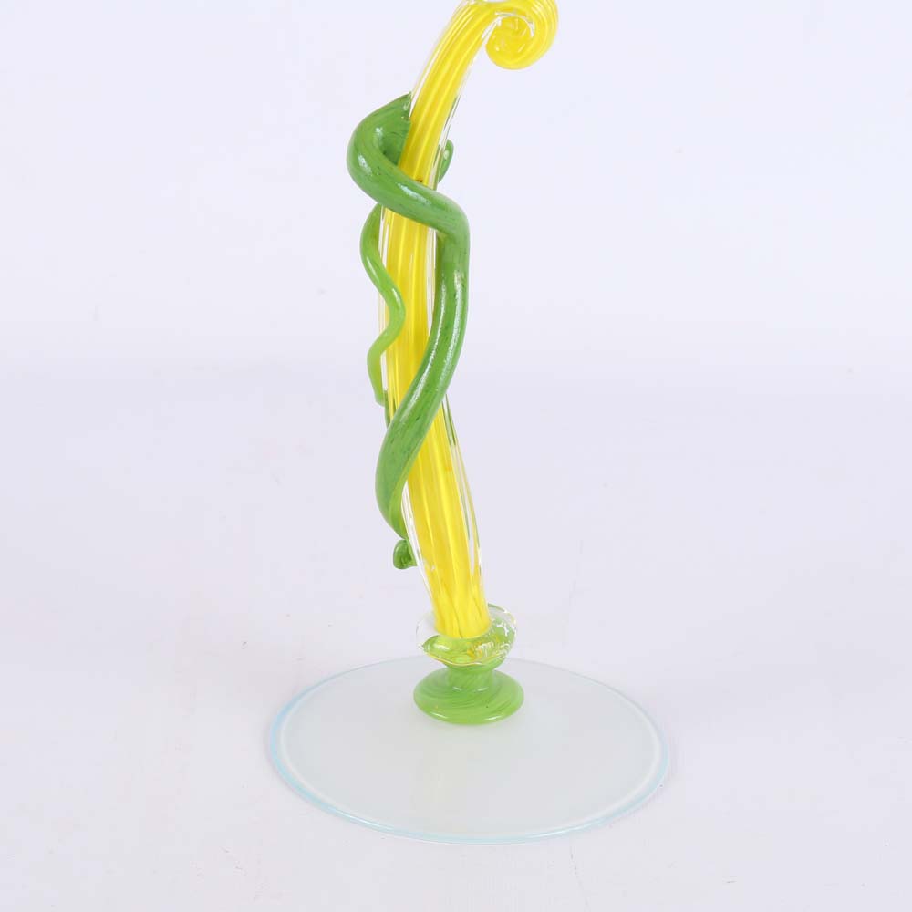 Bill Akers Art Glass Goblet