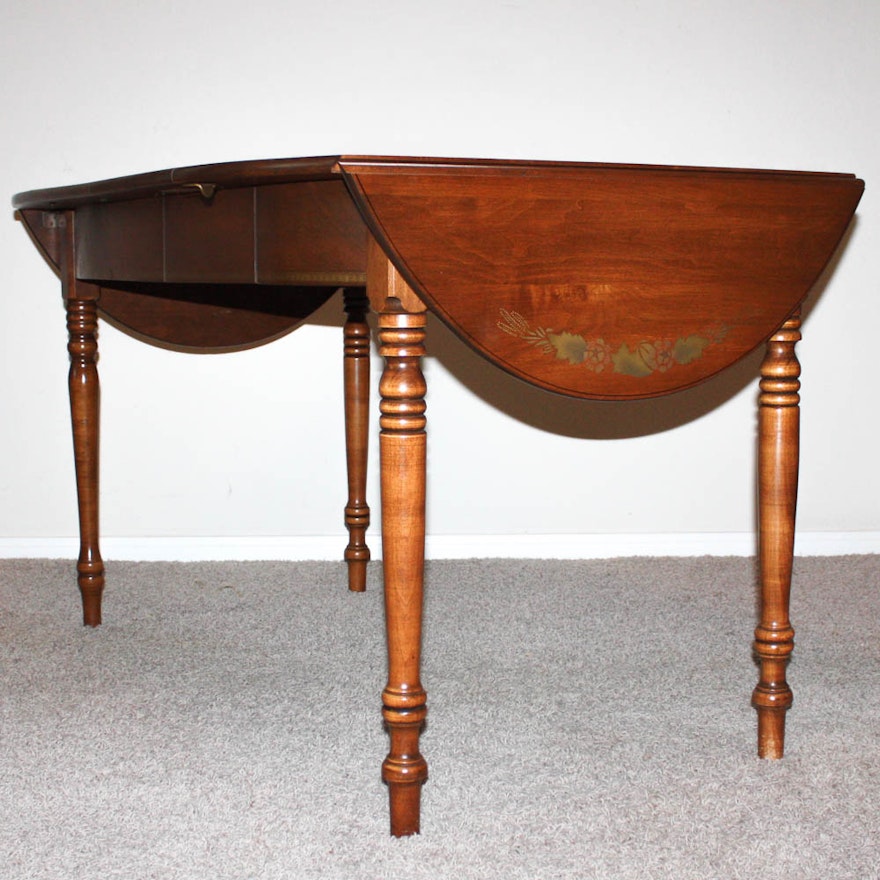 Vintage Hitchcock Style Drop Leaf Dining Table