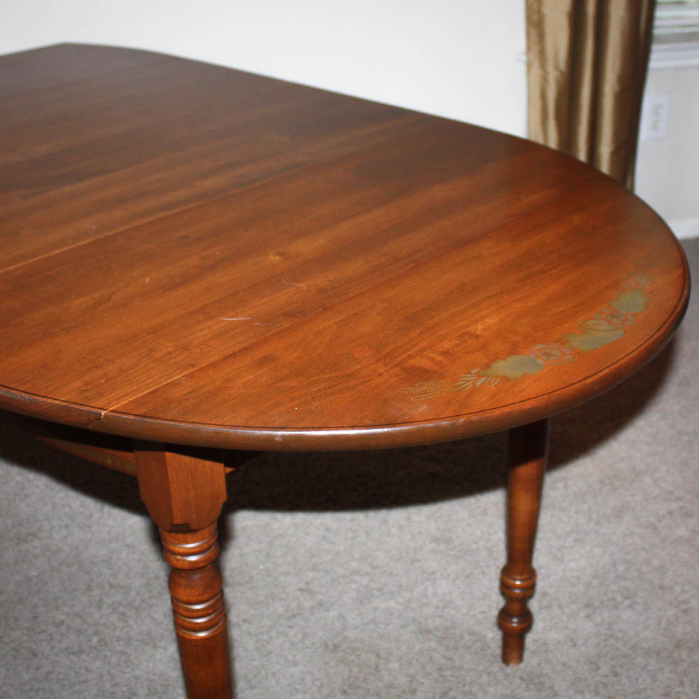 Vintage Hitchcock Style Drop Leaf Dining Table