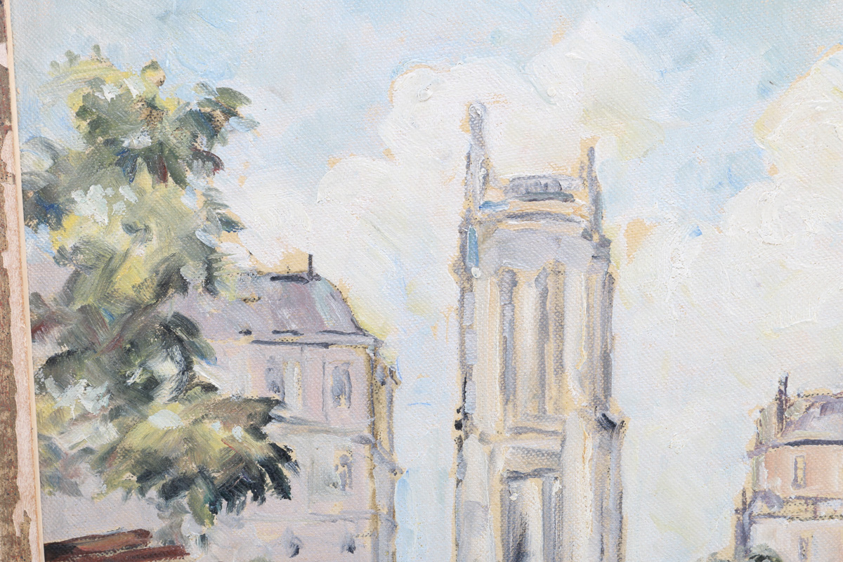 Andre Picot Original Oil Painting "Flower Market - Paris"