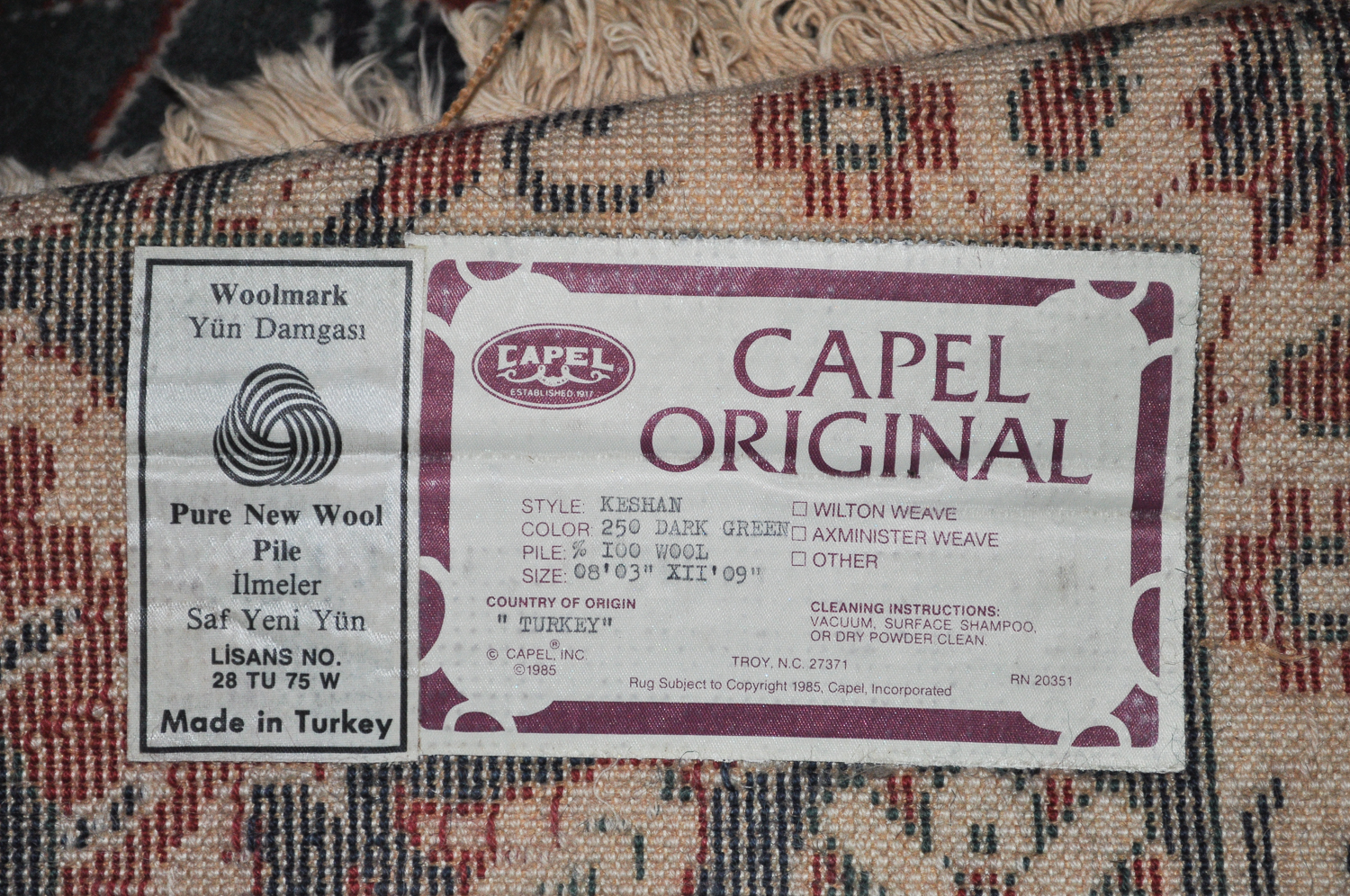 Power Loomed Capel "Keshan" Wool Area Rug