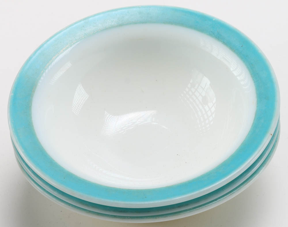 Circa 1950s Pyrex "Turquoise" and "Blue" Dinnerware