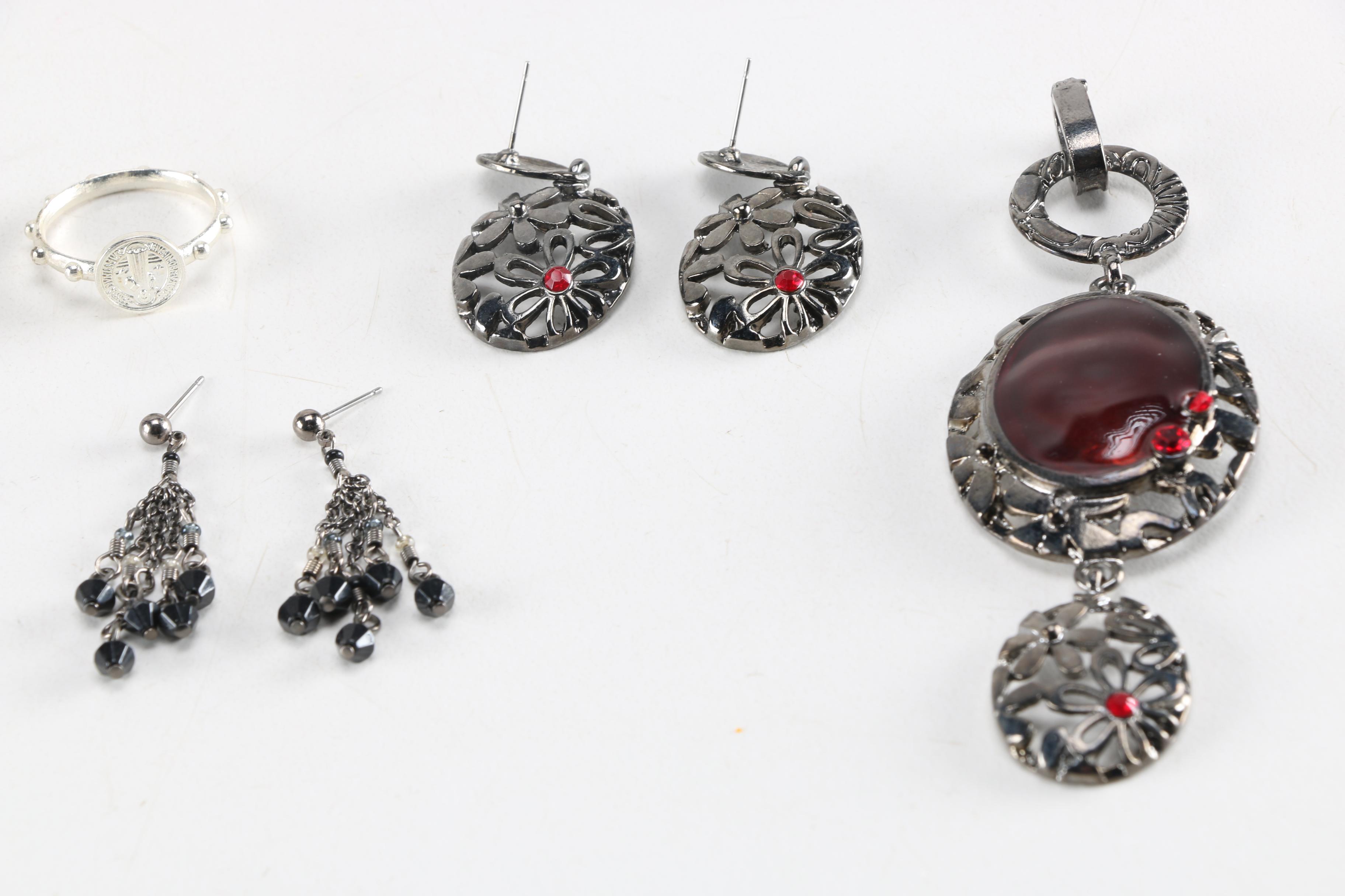 Selection of Black and Silver Tone Costume and Fashion Jewelry