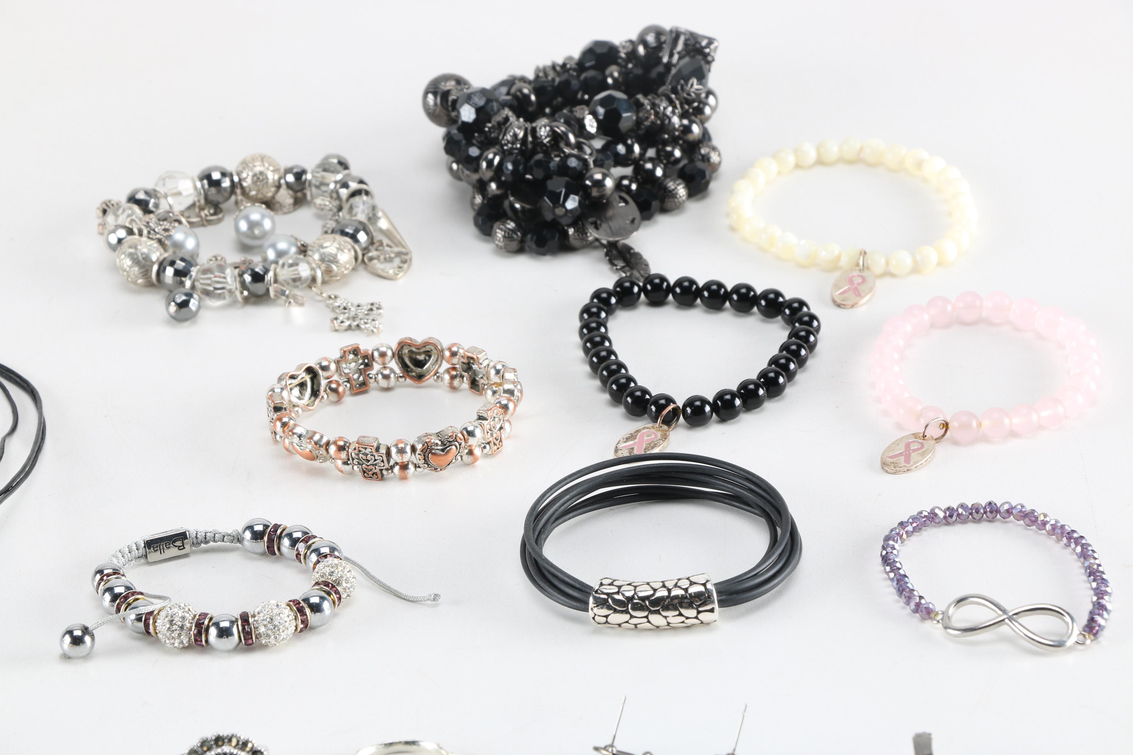 Selection of Black and Silver Tone Costume and Fashion Jewelry