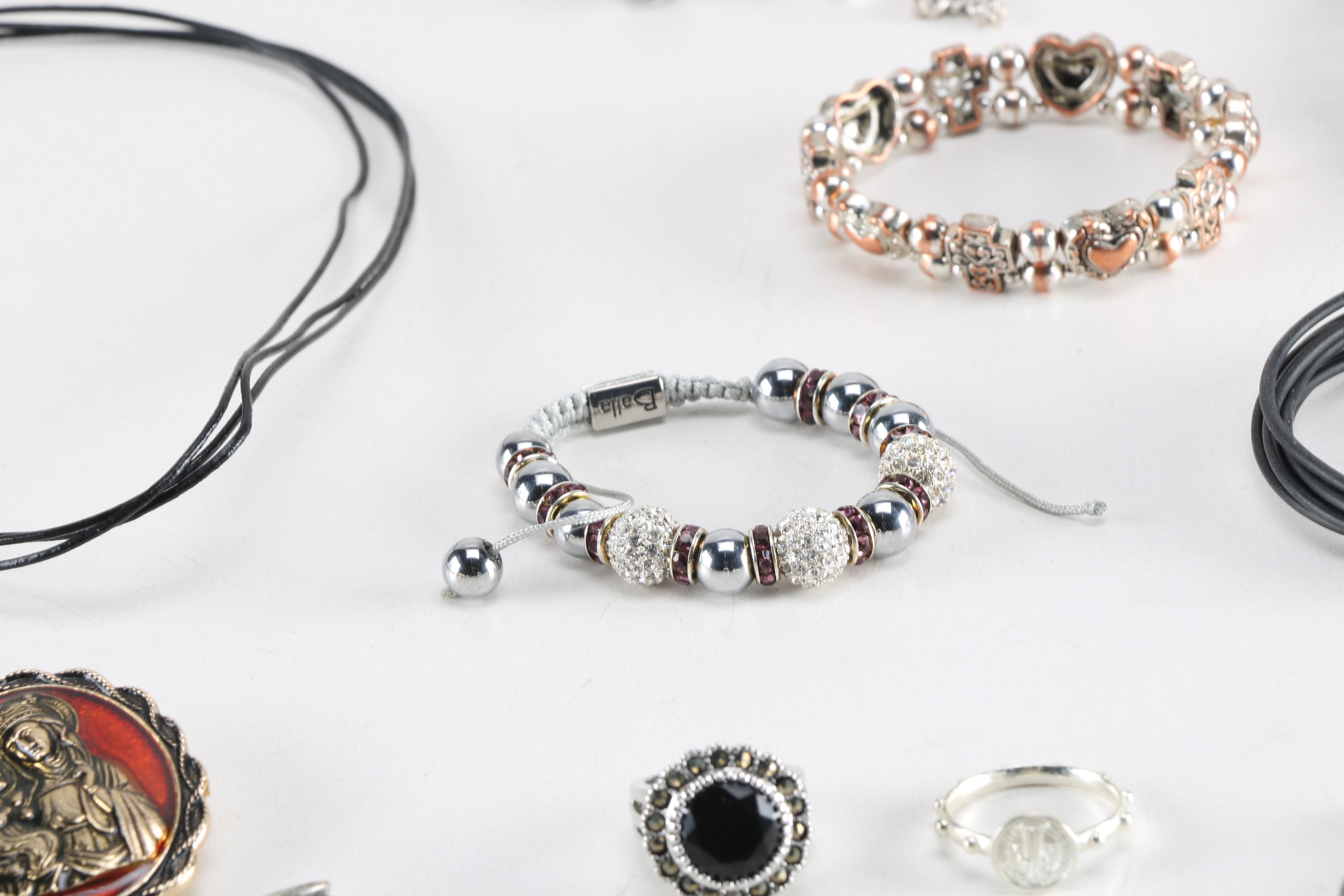 Selection of Black and Silver Tone Costume and Fashion Jewelry